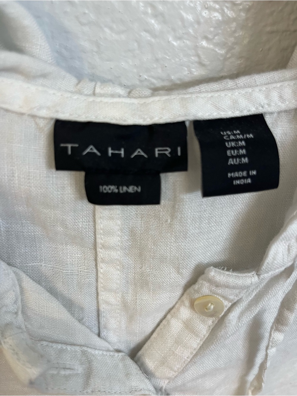 Tahari Women's Cream Hooded Button-Front Tunic women’s medium - Picture 5 of 5